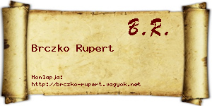 Brczko Rupert névjegykártya